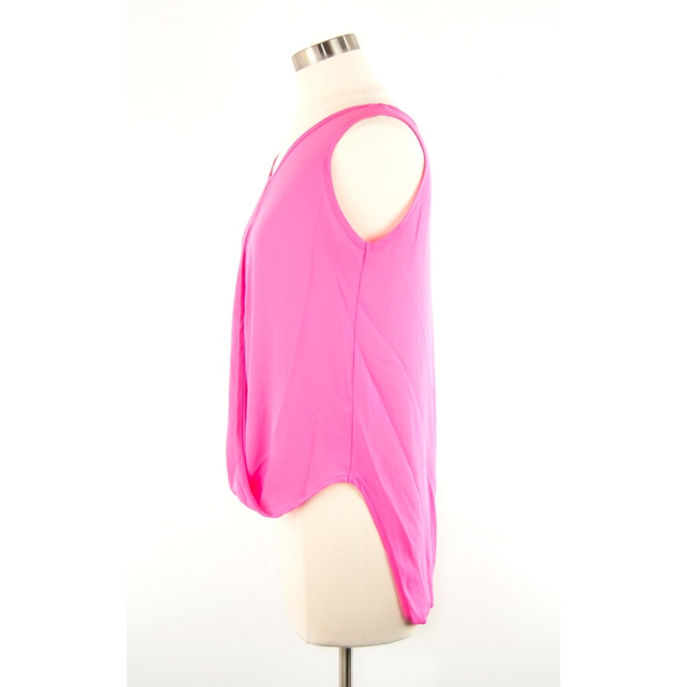 Style Tree Hot Pink Wrap Front Blouse M - Picture 2 of 5